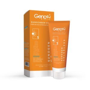 کرم ضدآفتاب بی رنگ ژنوبایوتیک مناسب پوست های چرب و مختلط
