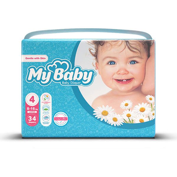 مای بیبی سایز 4 مناسب 9 تا 8 کیلوگرم 34 عددی