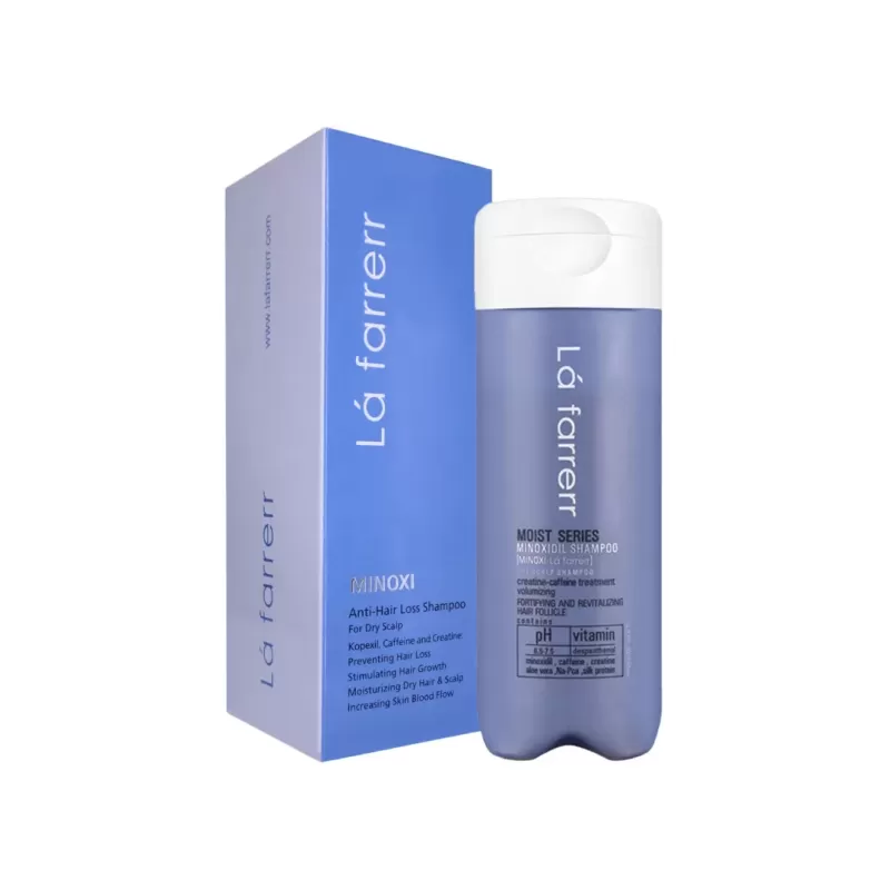 شامپو ماینوکس مناسب موهای خشک و زبر حاوی کوپکسیل کافئین کراتین لافارر