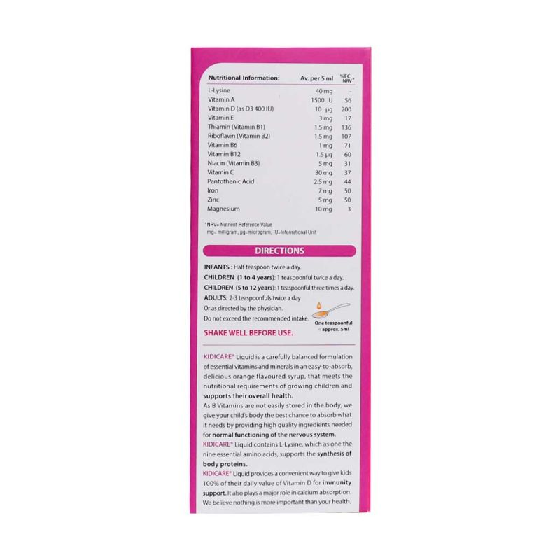 شربت کیدیکر مولتی ویتامین