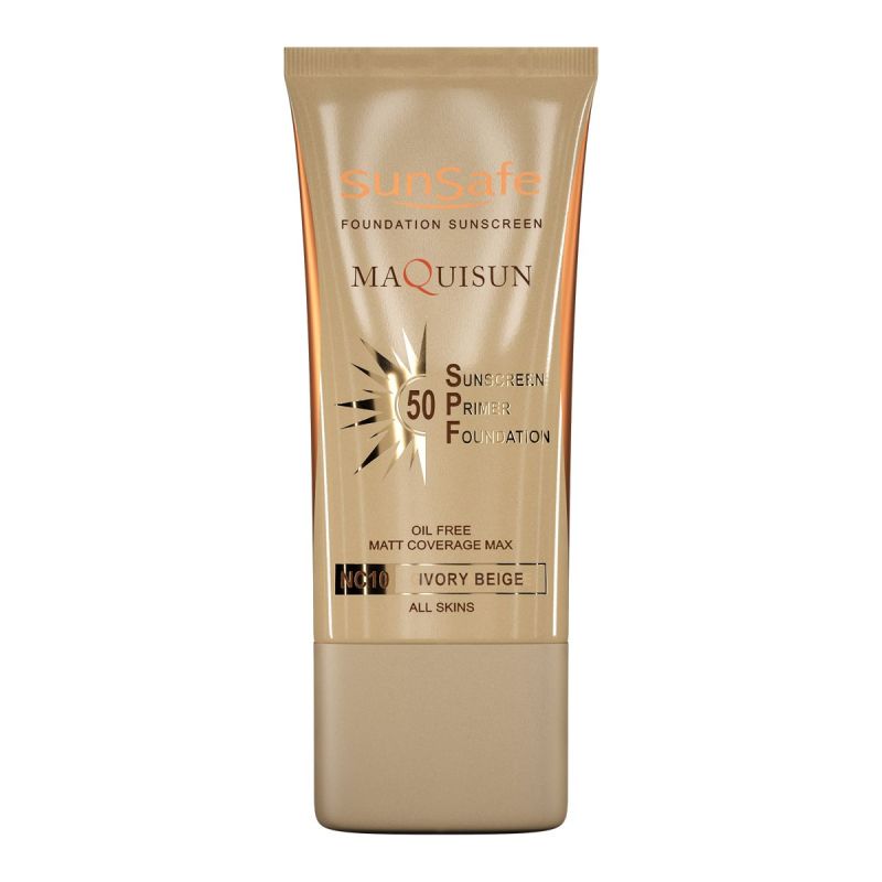 ضد آفتاب کرم‌پودری بژ عاجی مکی ‌سان SPF50 NC10 سان سیف