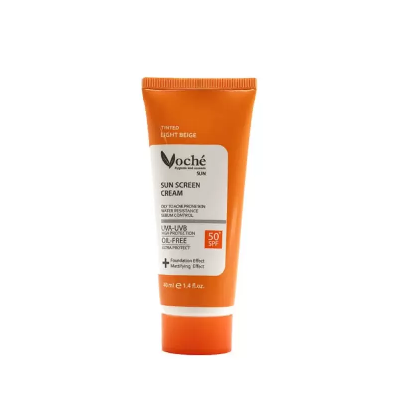 ضد آفتاب رنگ بژ روشن وچه مناسب پوست های چرب و مستعد آکنه