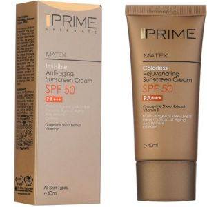 کرم ضدآفتاب  رنگی جوان کننده SPF 50 مناسب انواع پوست پریم