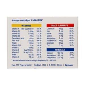 قرص مولتی ویتامین کامپلت یوروویتال 