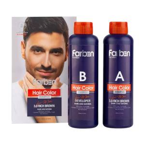 شامپو رنگ موی مردانه قهوه ای فاربن شماره سه