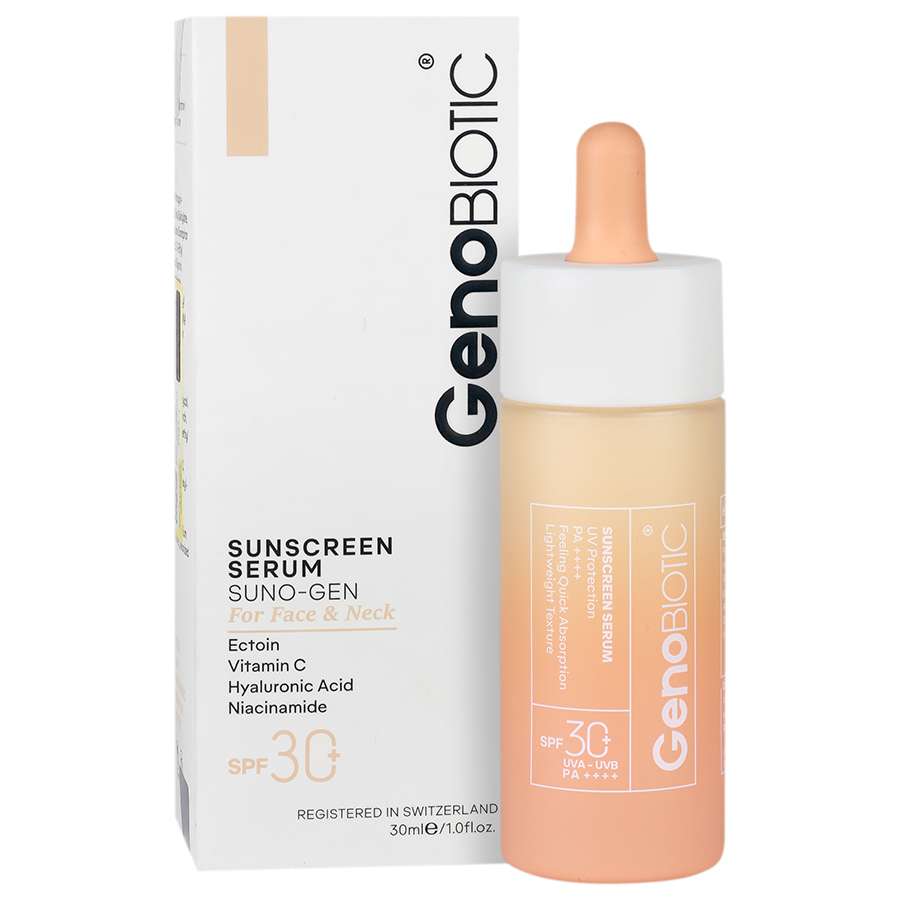 سرم ضد آفتاب صورت و گردن SPF30 ژنوبایوتیک 30 میلی لیتر