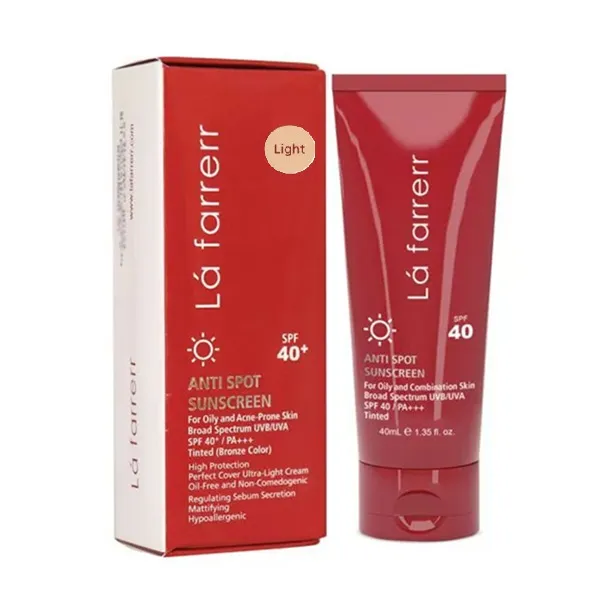 کرم ضد آفتاب و ضد لک لافارر [رنگ روشن] مخصوص پوست های مستعد آکنه SPF40 