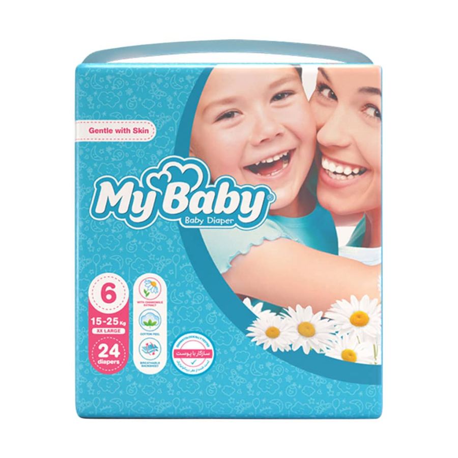 مای بیبی سایز 6 مناسب 15 تا 25 کیلوگرم  24 عددی