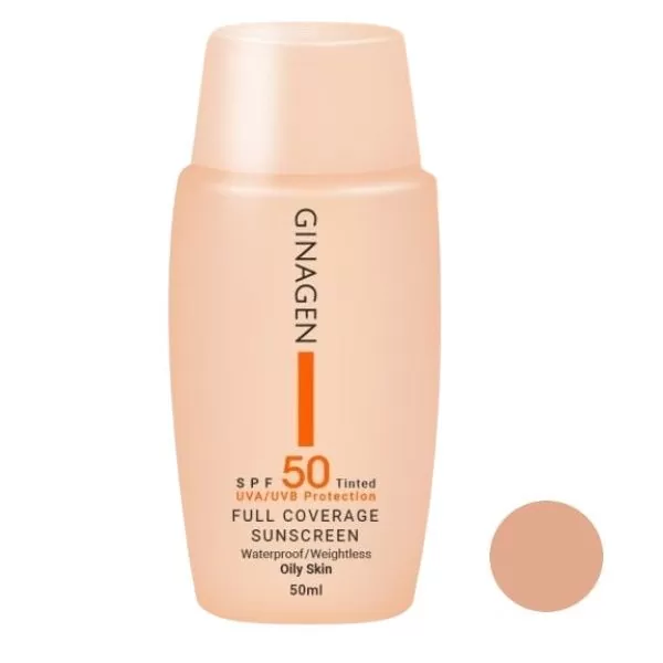 کرم ضدآفتاب رنگی ژیناژن پوست چرب و مختلط